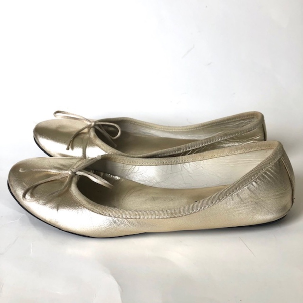 Lulu Bravo Gold Leather Ballet Flats